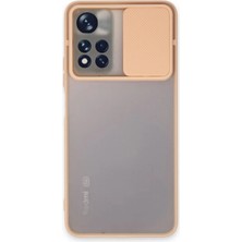 OtoTech Mey Ithalat®   Redmi Note 11T Kılıf Palm Buzlu Kamera Sürgülü Silikon - Pembe