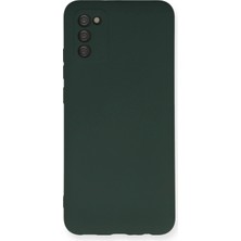 OtoTech Mey Ithalat®  Samsung Galaxy A03S Kılıf Nano Içi Kadife Silikon - Koyu Yeşil