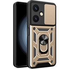 OtoTech Mey Ithalat®  Vivo Y27 Kılıf Pars Lens Yüzüklü Silikon - Gold