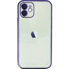 OtoTech Mey Ithalat®  iPhone 12 Kılıf  Lensli Silikon - Mor