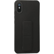 OtoTech Mey Ithalat®   Redmi 9A Kılıf Mega Standlı Silikon - Siyah