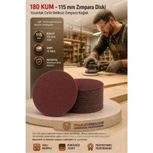 Nemere 12 Adet 180 Kum Yuvarlak Cırtlı Zımpara Diski 115 mm Deliksiz Zımpara Kağıdı 723218