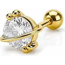 Nur Silver Taşlı Çelik Tragus Küpe NUR-KE03360