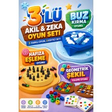 M&H 3'lü Oyun Seti - Buz Krallığı -Geometrik Şekil Eşleme Oyunu - Hafıza Eşleme Oyunu - Eğitici ve Öğretici Oyun Seti