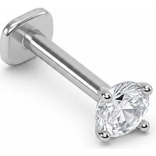 Nur Silver Taşlı Çelik Tragus Küpe NUR-KE03427