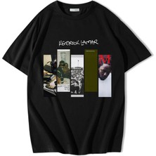 Brz Collection Unisex Oversize Ön Baskılı Kendrick Lamar T-Shirt Siyah