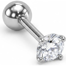Nur Silver Taşlı Çelik Tragus Küpe NUR-KE03417