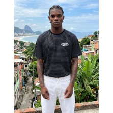 Narcos Oversize Çizgili T-Shirt