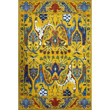 Kilim Home Modern Antik Desenli Hardal Detaylı Şark Köşesi Dekor Halı 2314