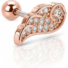 Nur Silver Taşlı Çelik Tragus Küpe NUR-KE03388
