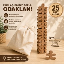 Icons Ahşap Akrobat Denge Oyunu, Akrobat Denge Seti 25 Adet Figür + Kese Montessori Oyuncak Seti