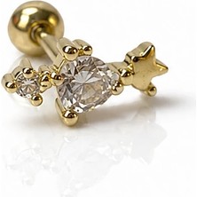 Nur Silver Taşlı Çelik Tragus Küpe NUR-KE03381
