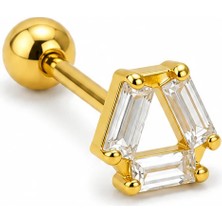 Nur Silver Taşlı Çelik Tragus Küpe NUR-KE03400