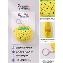 Asel Aksesuar Meyve Figürlü Peluş Kancalı Mini Kız Çocuk Cüzdanı ve Çanta Aksesuarı - 5 Farklı Seçenek