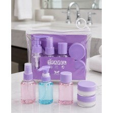 Aylina Mey Ithalat® Şeffaf Seyahat Dolum Şişesi Seti 5 Parça Kozmetik Organizer