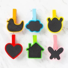 Aylina Mey Ithalat® Desenli Notlu Ahşap Mandal (6'lı Set - 10 Paket)