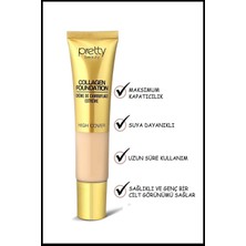 3 Adet Pretty Beauty Yüksek Kapatıcı Etkili Collagen Fondöten 40 ml