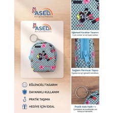 Asel Aksesuar Sevimli Fare Figürlü Kancalı Mini Kız Çocuk Cüzdanı ve Çanta Aksesuarı - 4 Farklı Desen