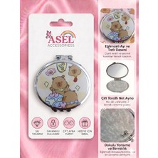 Asel Aksesuar Sevimli Karakter ve Unicorn Tasarımlı Çift Taraflı Katlanabilir Metal Cep Aynası - 9 Farklı Model