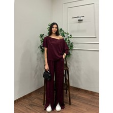Orjinal Blue Simli Kumaş Tek Omuz Salaş Alt Üst Takım