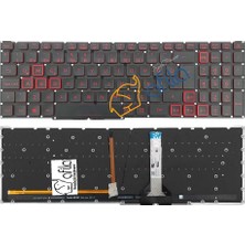 Afila Acer Nitro 5 AN515-58-578N Uyumlu Notebook Klavyesi, Kırmızı Tuş Takımı (Siyah Tr) Işıklı
