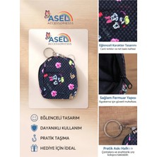 Asel Aksesuar Sevimli Fare Figürlü Kancalı Mini Kız Çocuk Cüzdanı ve Çanta Aksesuarı - 4 Farklı Desen