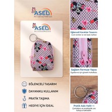 Asel Aksesuar Sevimli Fare Figürlü Kancalı Mini Kız Çocuk Cüzdanı ve Çanta Aksesuarı - 4 Farklı Desen