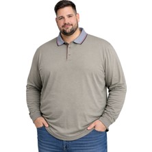 Battal Moda Battalmoda Erkek Büyük Beden Küf %100 Pamuk Polo Yaka Uzun Kollu Tişört 5xl-6xl-7xl-8xl