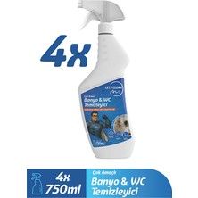 letsClean Güçlü Banyo WC Temizleyici Kireç Pas ve Kir Çözücü Sprey - 4x750 ml