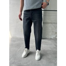 Difransel Jeans Rahat Kalıp Yıkamalı Siyah Boyfriend Jean Pantolon