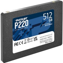Binbir Göz Bilgisayar Patrıot P220 512GB 550/500MB/S 2.5" Sata3 SSD P220S512G25
