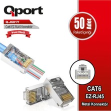 Binbir Göz Bilgisayar Qport Q-J601Y Cat6 Metal Yeni Nesil 50 Li Konnektör