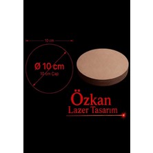 Özkan Lazer 48 Adet 10 cm Çapında 3 mm Ham Mdf Supla Amerikan Runner Bardak Altı Yuvarlak