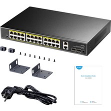 Binbir Göz Bilgisayar Cudy GS1026PS2 24 Port 10/100/1000 24 Port Poe+ 2 Port Uplınk +2 Sfp 300W Yonetılemez Rack Mount Swıtch