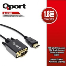 Binbir Göz Bilgisayar Qport Q-HVG18 1.8 mt HDMI To VGA Kablo