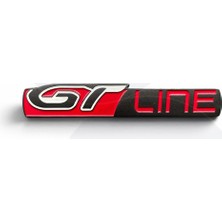 Mes Store Peugeot Uyumlu Gt Line Özel Metal Kırmızı Siyah Tasarım Gt Line Arma Yapıştırma