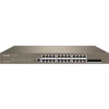 Binbir Göz Bilgisayar Tenda TEG5328XP-24-410W 24 Port Poe 10/100/1000 24 Port Poe 4 x Sfp 410W Layer 3 Yönetilebilir Rack Mount Swıtch