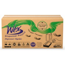 Wex Dispenser Peçete Çift Katlı %100 Selüloz 250 Yaprak x 18 Paket Masaüstü Dispenser Uyumlu