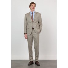 İmza Bej Mono Yaka 6 Drop Comfort Fit Tam Astar Esnek Takım Elbise 1001260167
