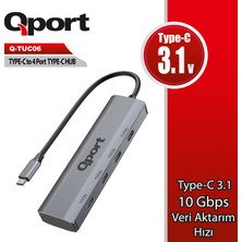 Binbir Göz Bilgisayar Qport Q-TUC06 4 Port Type-C To Type-C Çoklayıcı
