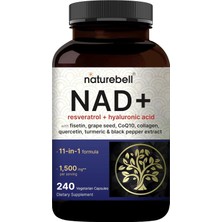 Naturebell Nad+ 11-In-1 Complex 1,500 Mg Nmn Alternative Resveratrol COQ10 Hyaluronic Acid, Fisetin 240 Veggie Caps
