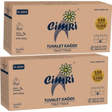 Rulopak Cimri Tuvalet Kağıdı 2 Katlı 6’lı Paket 166 Metre %100 Selüloz x 2 Koli (R-2604)