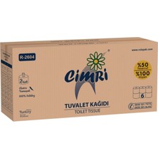Rulopak Cimri Tuvalet Kağıdı 2 Katlı 6’lı Paket 166 Metre %100 Selüloz (R-2604)