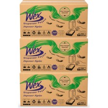 Wex Dispenser Peçete 3 Koli Toplam 54 Paket, 250 Yaprak, 2 Katlı, %100 Selüloz