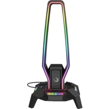 Esranın Dünyası RM-H27 Igrıs Type-C Rgb Siyah Kulaklık Standı RM-H27 Igrıs Sıyah