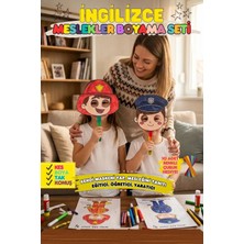 Mini Lingo Okul Öncesi İngilizce Eğitici Meslekler Maske Boyama Seti - 10 Meslek Kes Boya Tak Konuş Aktivite ve Drama