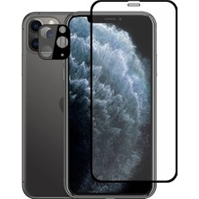 Iphone 11 Pro 2in1 Full Glue Tempered Cam Ekran Koruyucu +Kamera Lens SET-(5775) - SO3020-7178