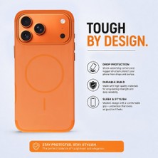 PLM Koen iPhone 17 Pro Uyumlu Magsafe Kılıf – Kablosuz Şarj Destekli, Köşe Koruma Darbe Emici, Şeffaf Mat Premium Telefon Kılıfı, Orange