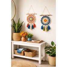 Makromenis Nazarlık Düşkapanı Nazar Boncuğu Rüya Tutucu Kapı Süsü Duvar Süsü Dreamcatcher Mandala