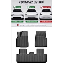 Li Parts Tesla Model  Juniper ve Standart 2025+ Uyumlu Premium Tpe 3D Havuzlu Paspas 3'lü Set Kokusuz